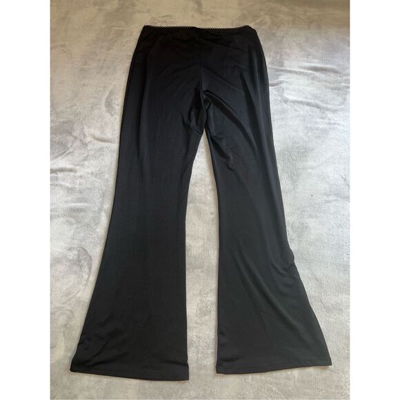 Vintage y2k Black Flare Low Rise Office Pants Large - Picture 9 of 12